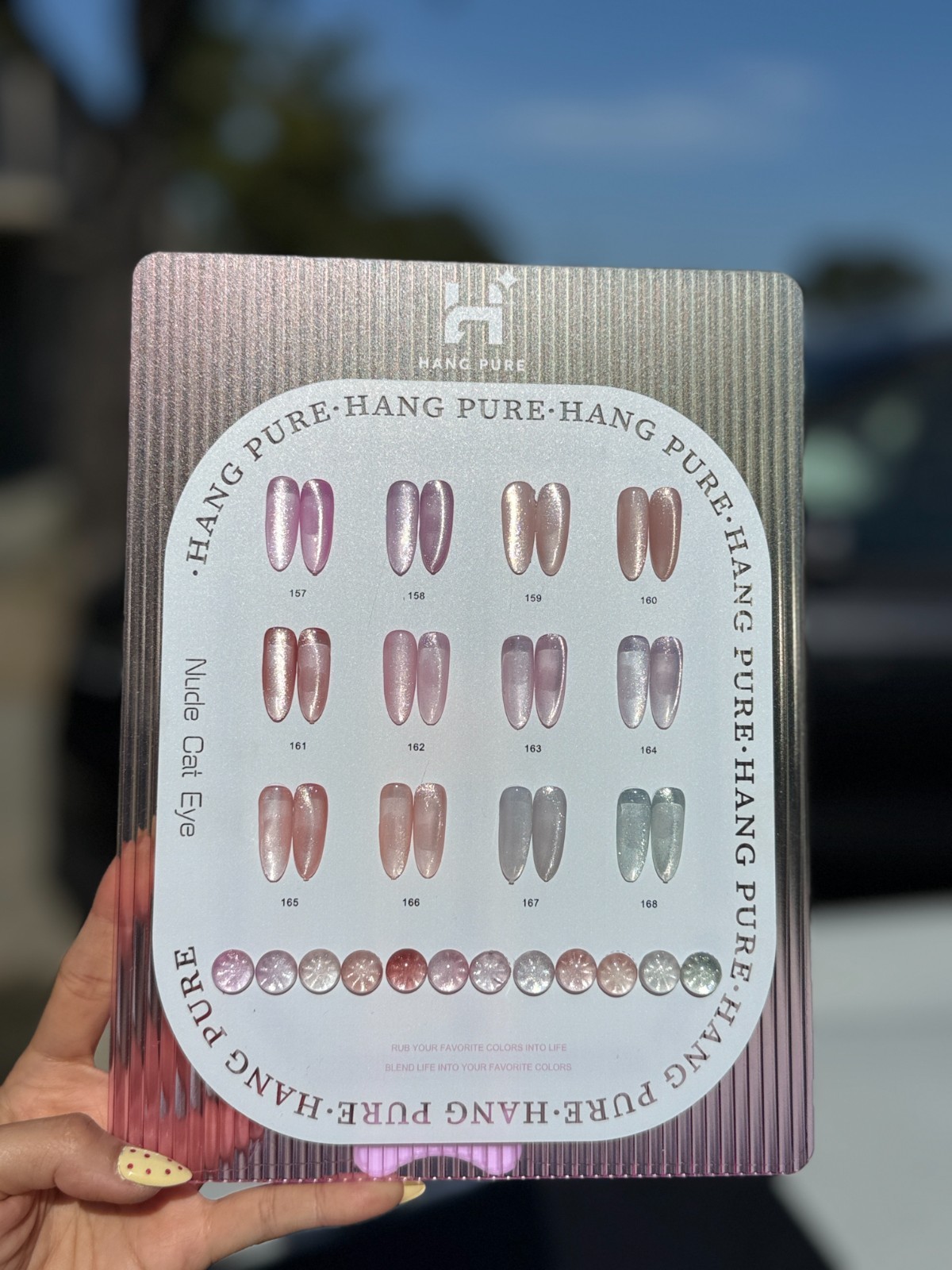 Hang Pure Nude Cat Eye Gel 12 Colors – Hang Pure + Sample + Magnetic