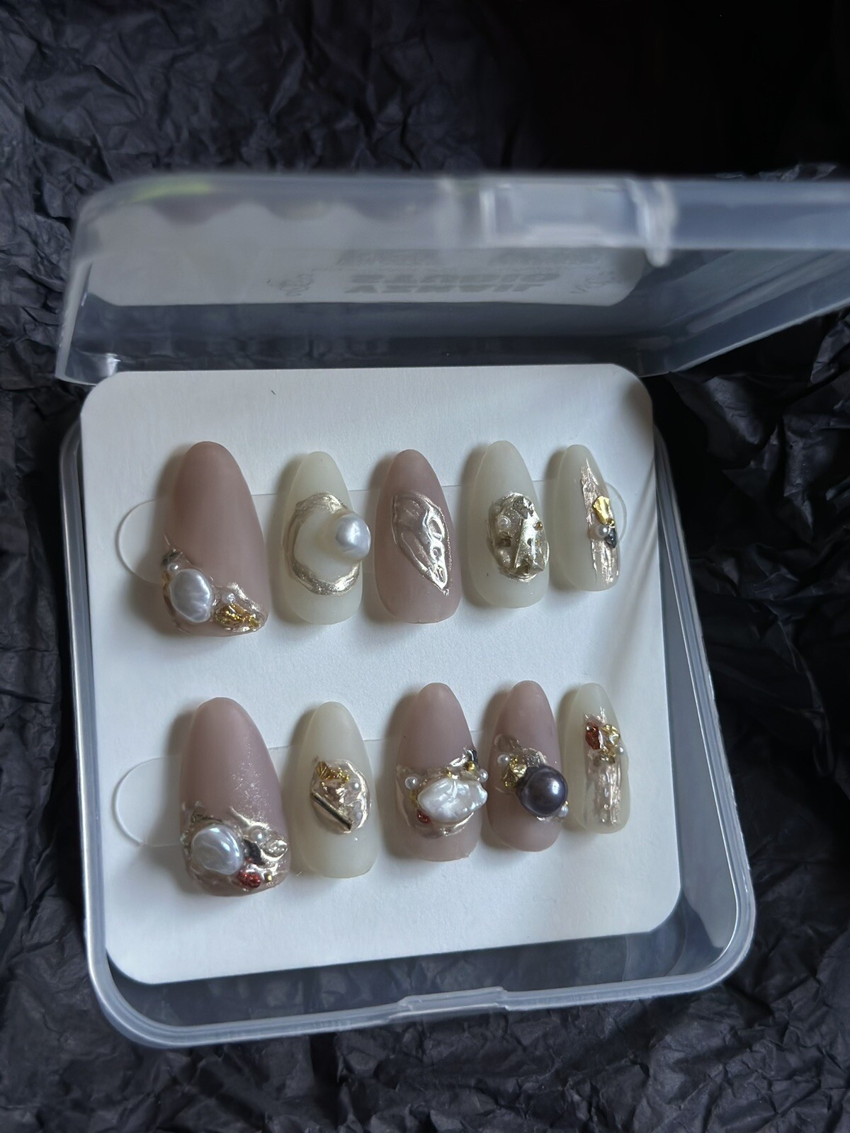 🔥CUSTOM Gel Press On False Nails set /Handmade /Medium Almond size：S