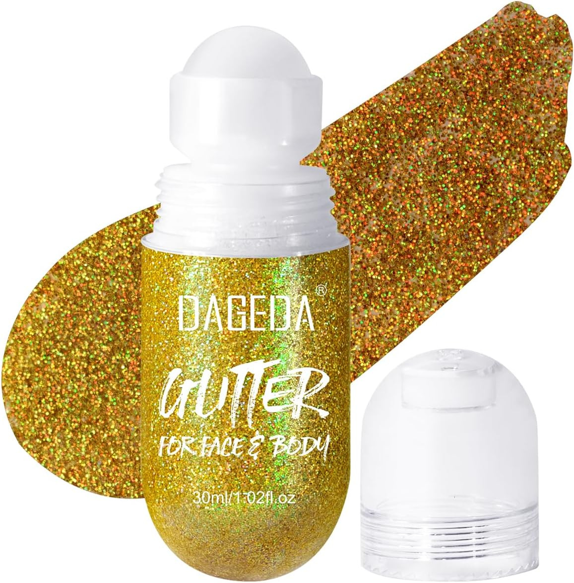 Body Glitter Gel, Roll-On Face Glitter for Mermaid Makeup Festival Rave Accessor