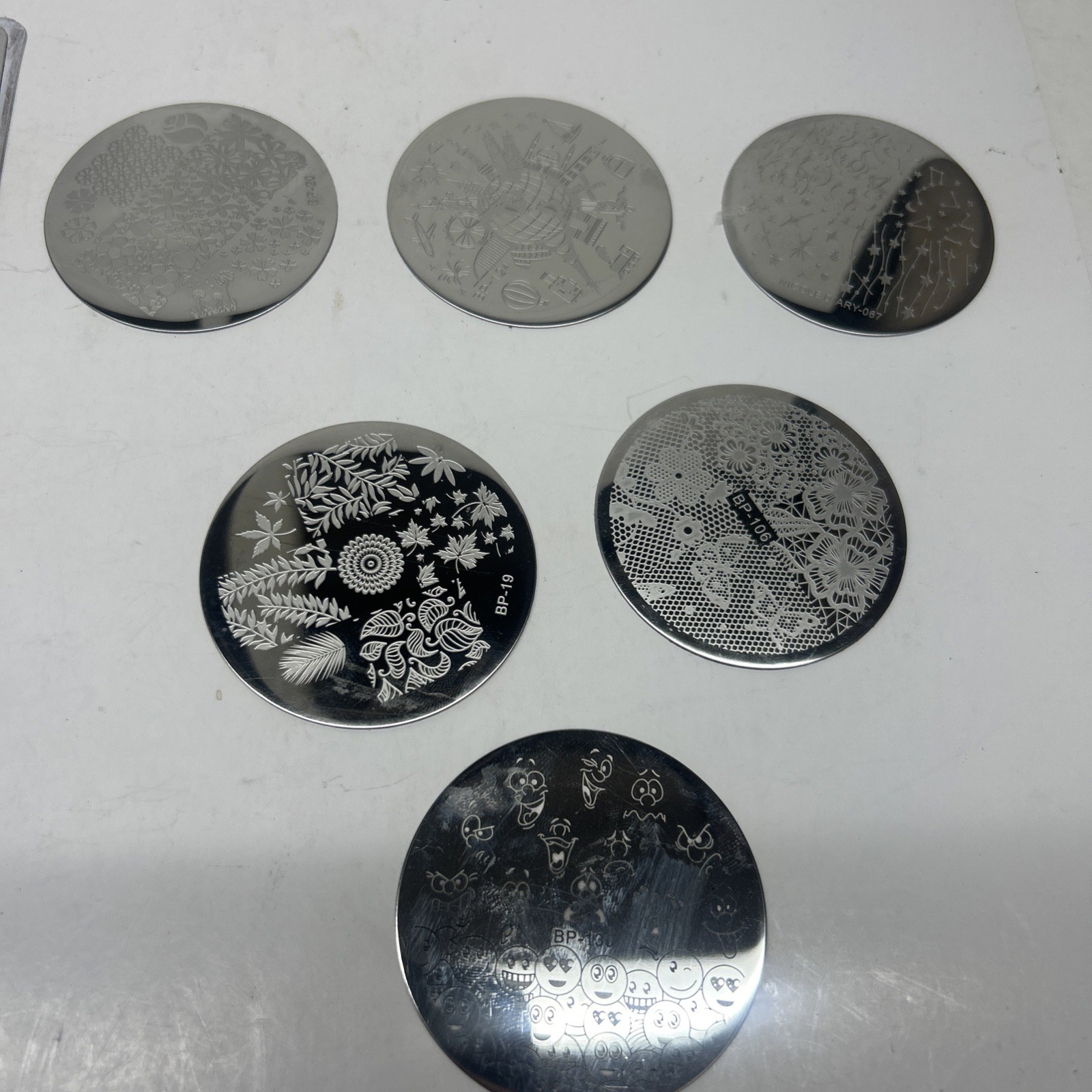 3 Whats Up Nail Stamping Plates Stainless Steel A011 Nature, B034 Abstract, B039