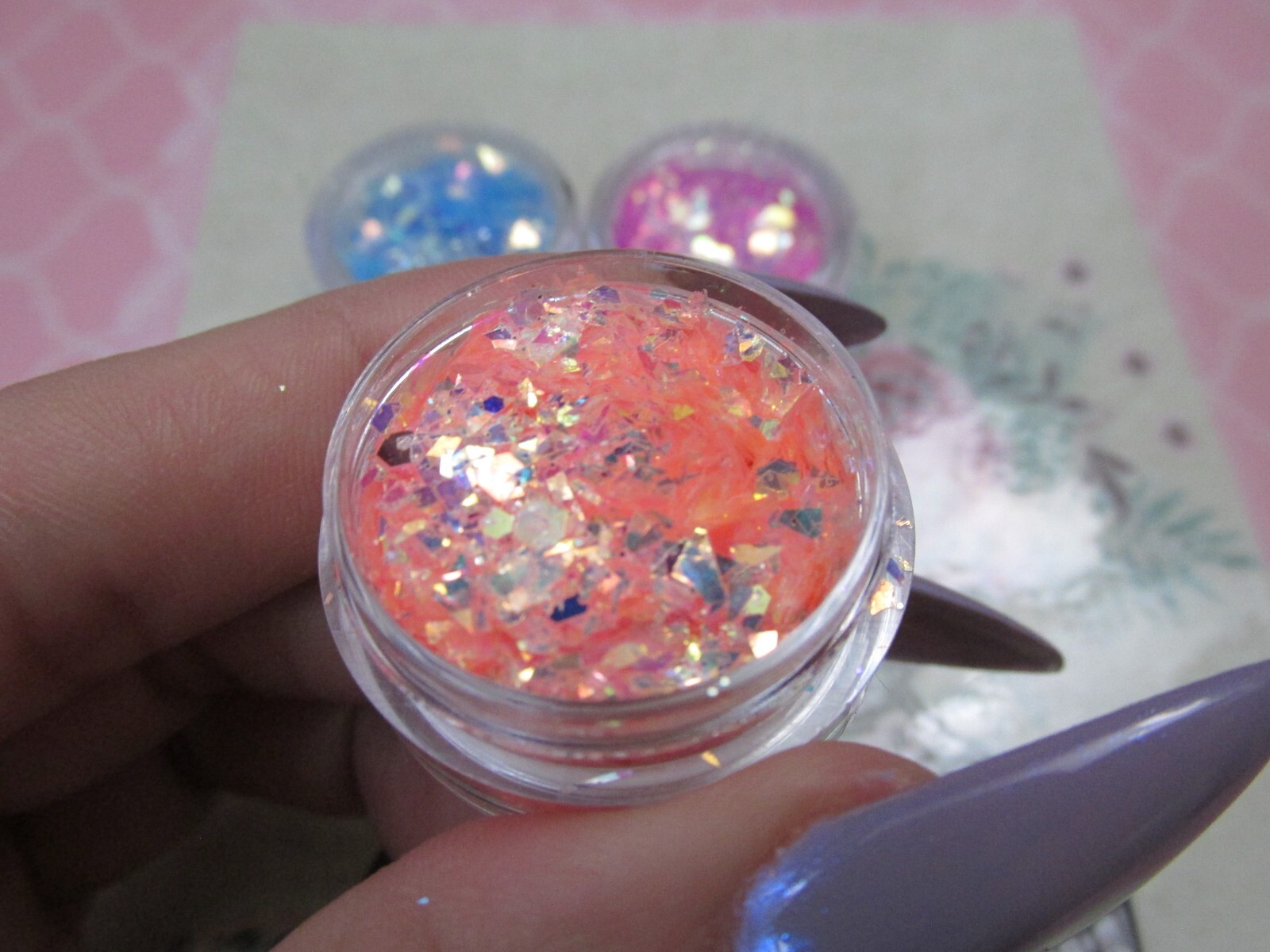 Glitter Flakes Crushed Jewels nail art set