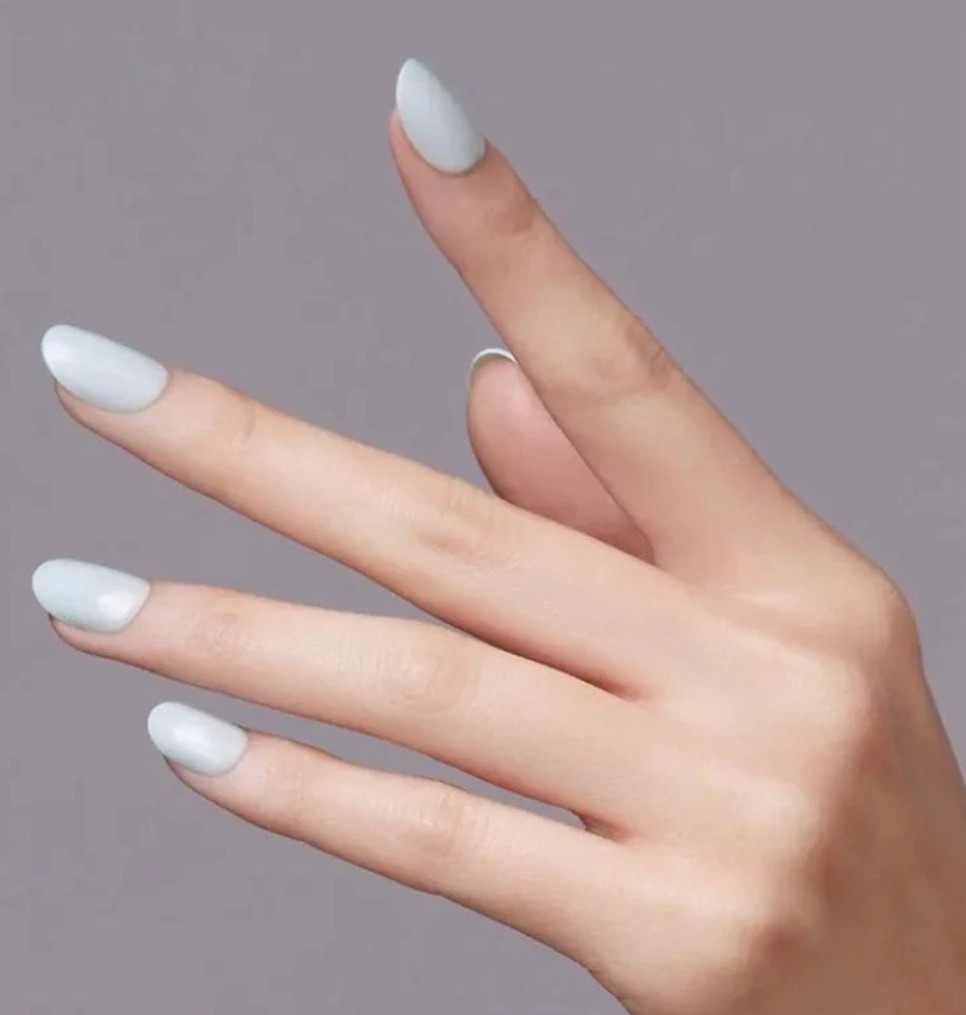NEW KISS imPRESS Color Light Blue Oval Press-On Nails April Rain x1