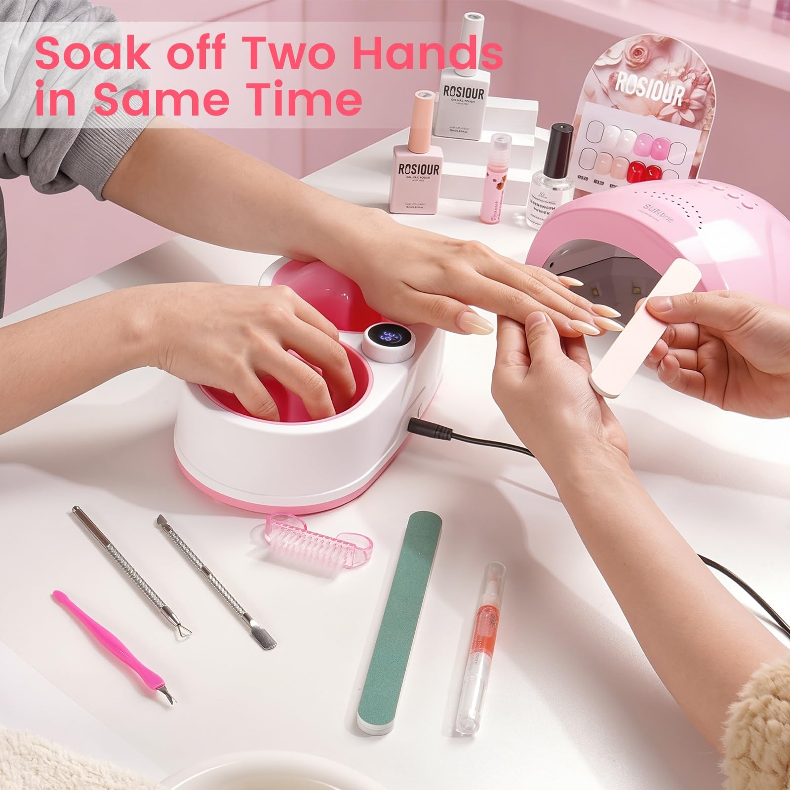 Rosiour Pink Heated Nail Soaking Bowl