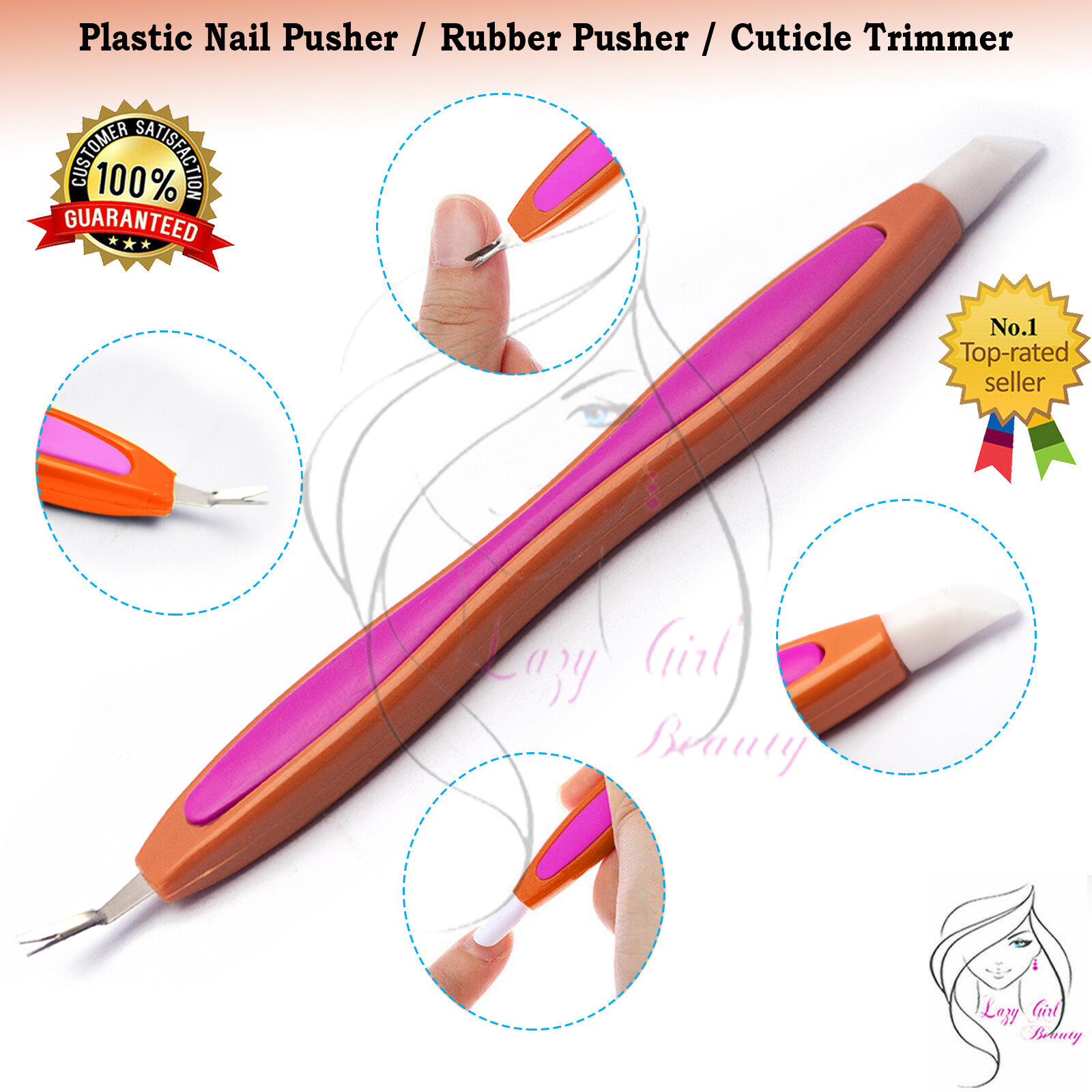 Cuticle Pusher Stainless Steel Nail Scraper Remover Manicure Pedicure Tool Arts