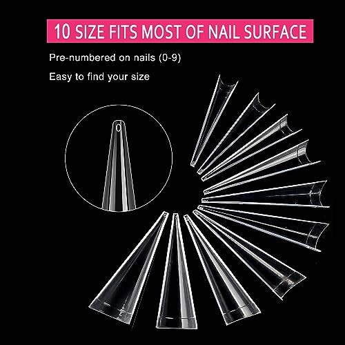 500PCS Stiletto Nail Tips Extra Long Nails Clear 500PCS XL Stiletto Nail Tips