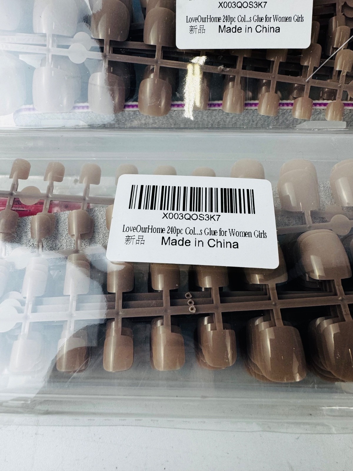 LoveOurHome 240pc Brown Nude Toe Nails Pedicure Tips 20 Pack