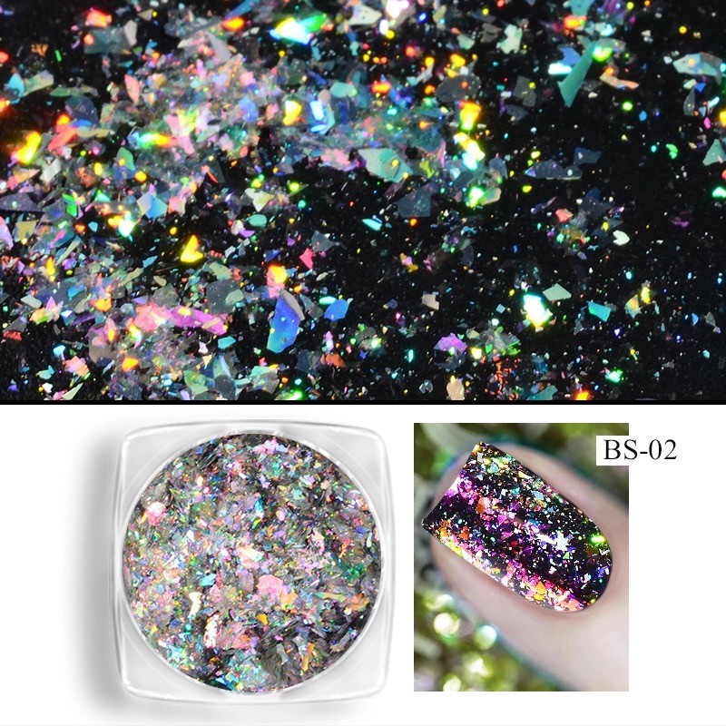 Aurora Chameleon Nail Flakes Holographic Shining Nails Powder Dazzling Sequins