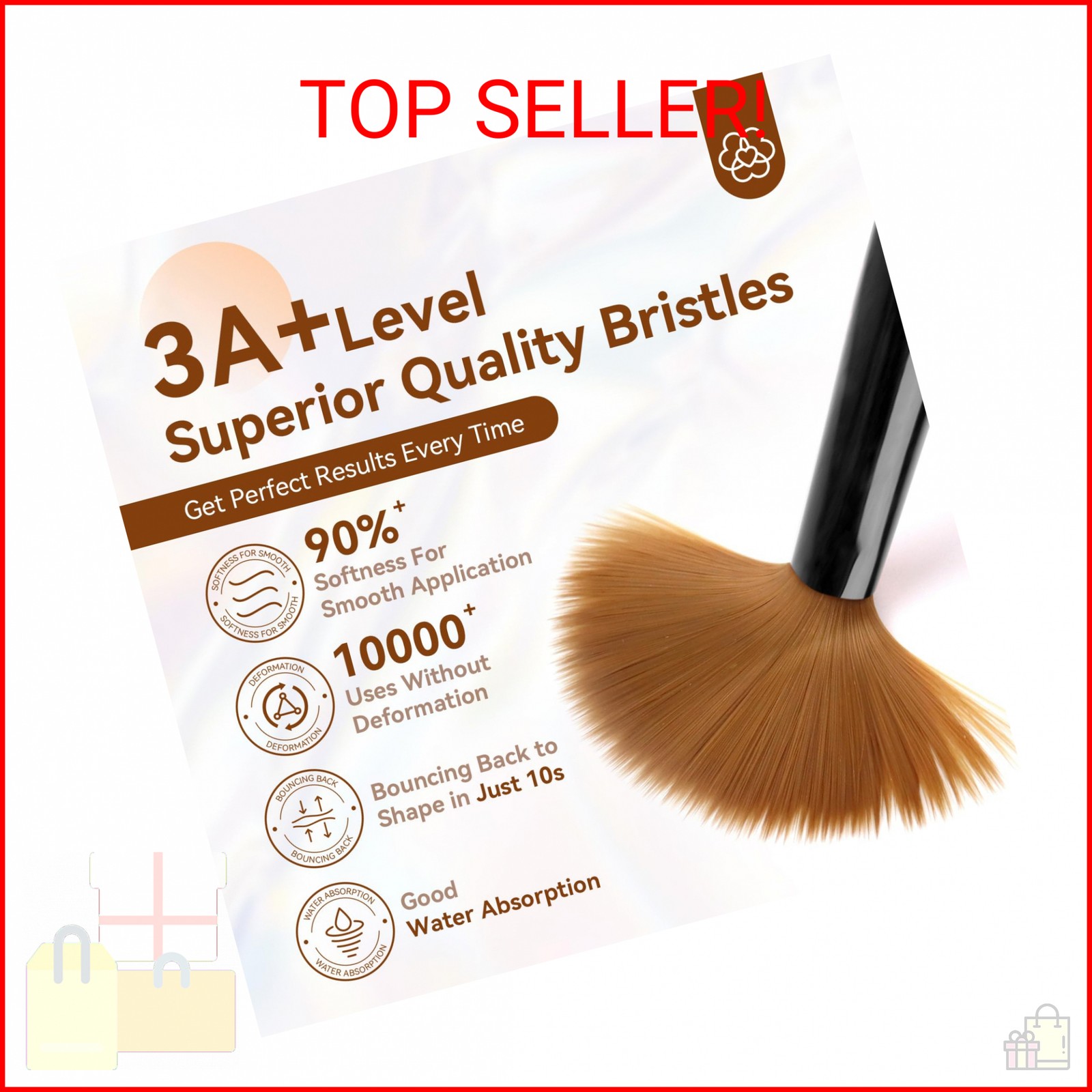 Saviland 3pcs Acrylic Nail Brush Set, Size 8/10/14 Kolinsky Acrylic Nail Brushes