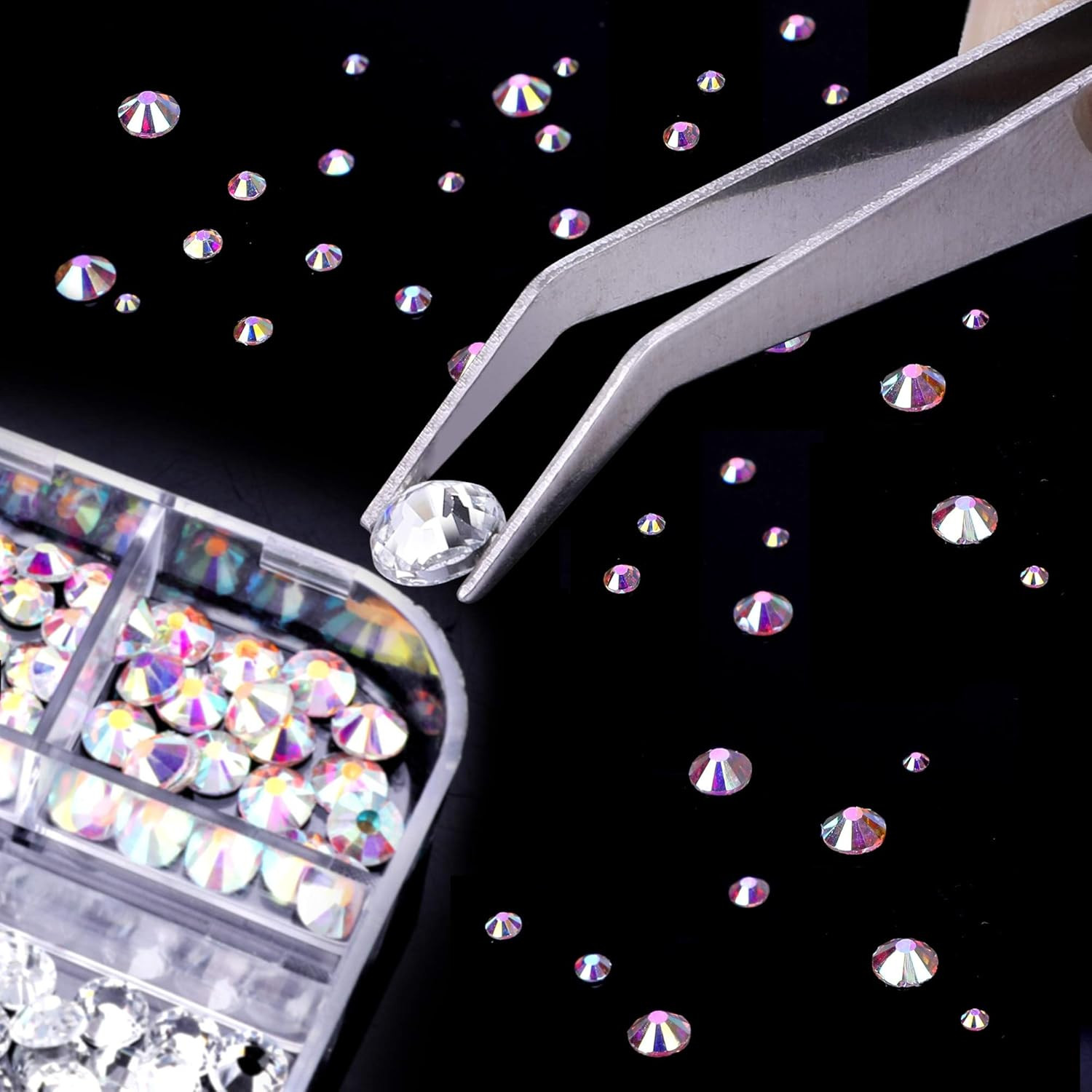 3000 PCS Rhinestones for Craft, PHOGARY AB Rhinestones Flat Back (Small Size 1.5