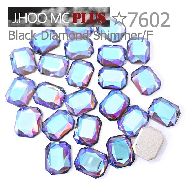 J.HOO Crystal 7602 Emerald Cut Flat Back Rhinestones 8×6mm Nail Art (10pcs)