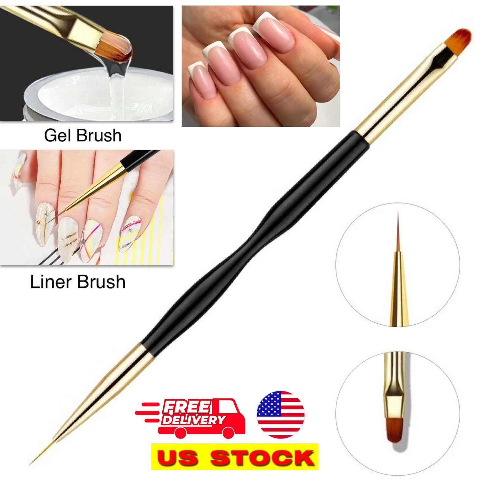 Builder Nail Gel Liner Brush Art UV Extension Tool #6 Size Painting High Quality