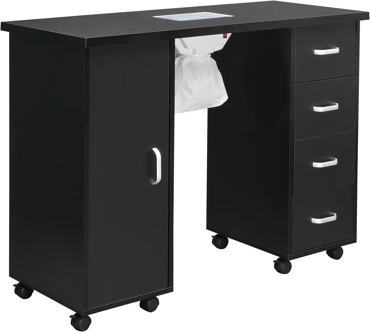 Nail Desk Manicure Table – Nail Tech Desk with Dust Collector – Nail Table with