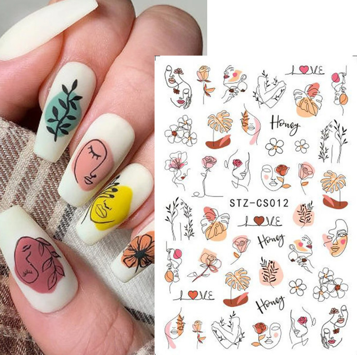 Nail Stickers Art Decal DIY Design Waterproof 3D Butterfly Heart Letters US NS7