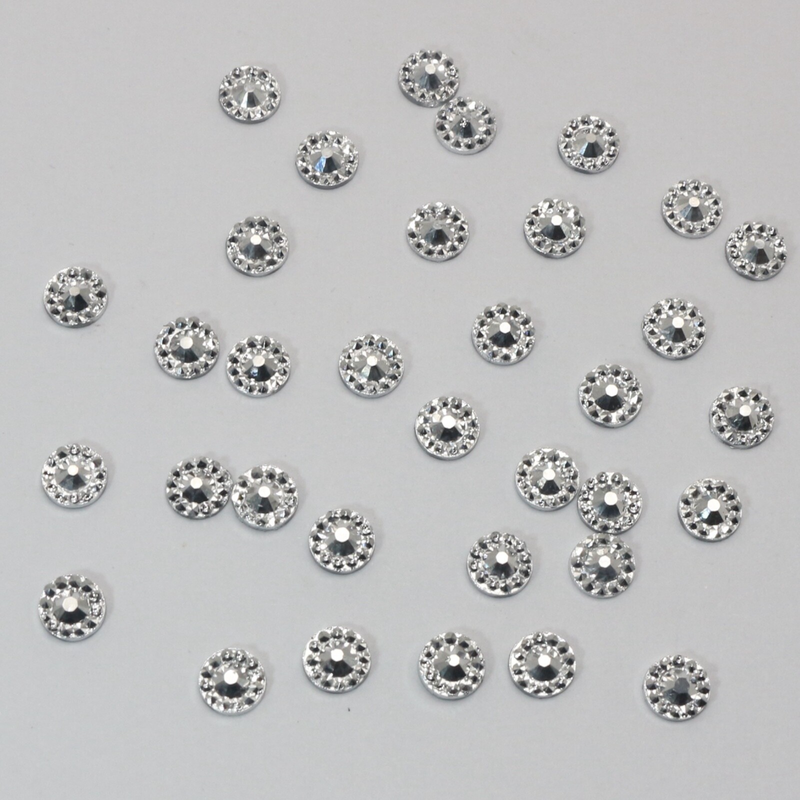 500 Shinny Silver Flatback Acrylic Tiny Round Rhinestone Gems 5mm Nail Art Tips