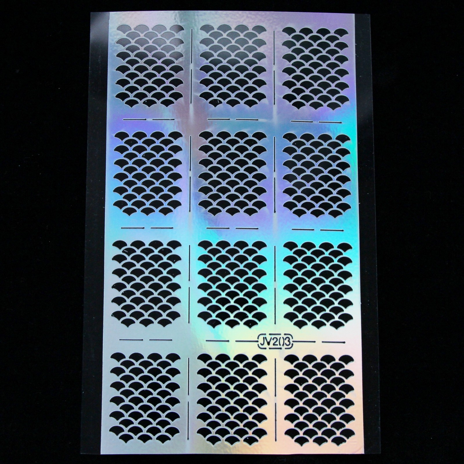 Nail art vinyl stencil stickers Manicure Holographic Decals hollow sheet