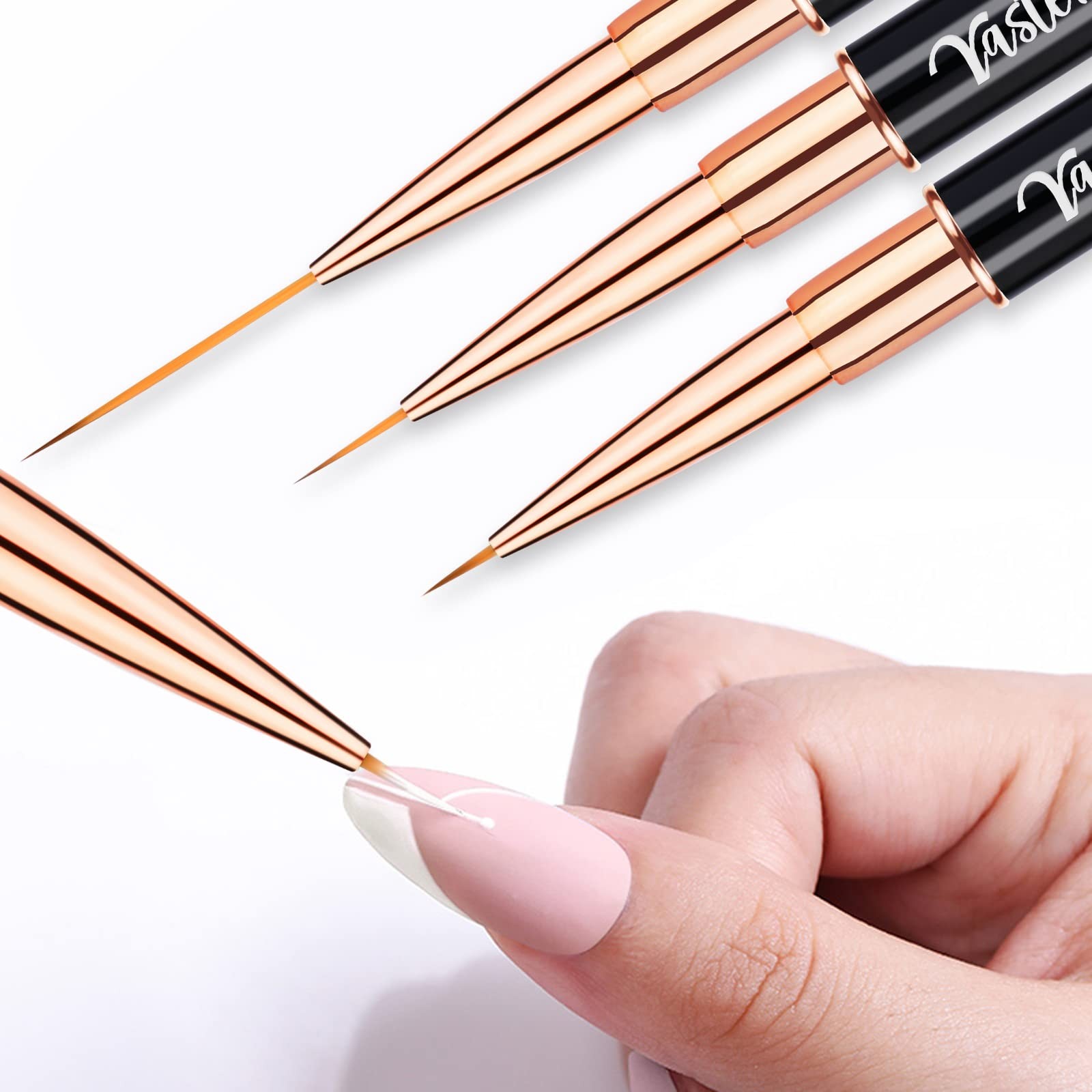 Yasterd Nail Art Brush Set Professional- 5pcs Double-Ended Nail Art Brushes f…