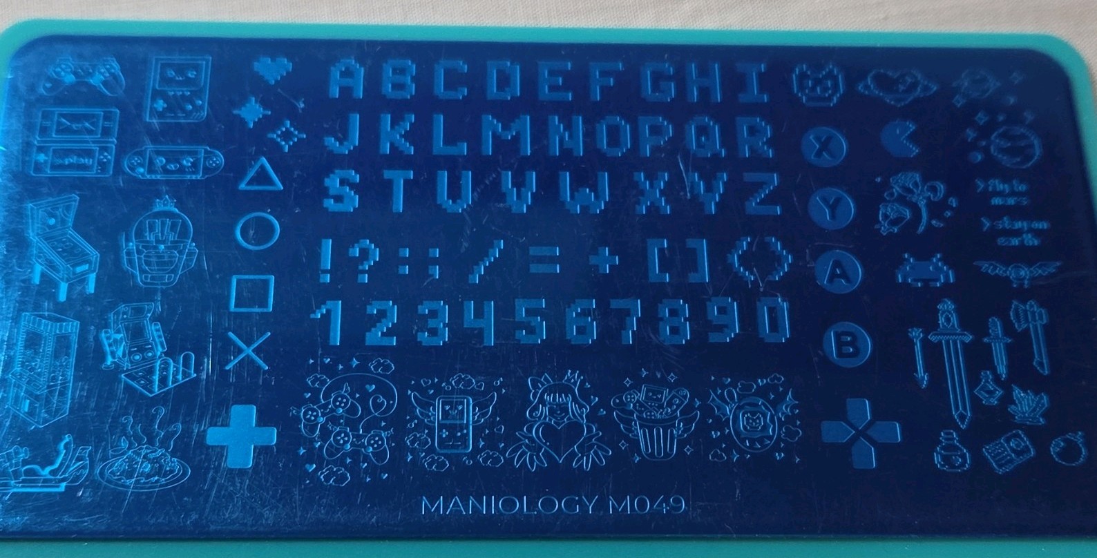 🎮🕹Maniology M049 HIGH SCORE VIDEO GAME Chic Geek Nail Stamping Plate HTF Rare