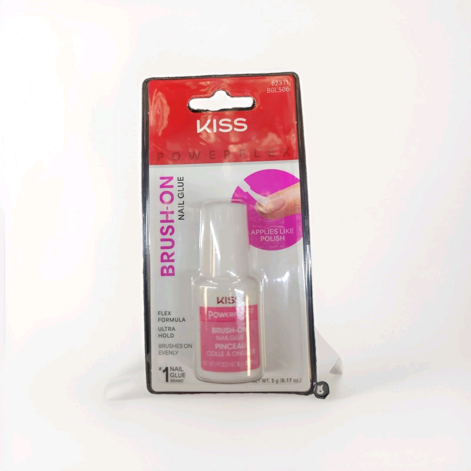 KISS PowerFlex Brush-On Nail Glue for Press On Nails, Ultra Hold, 5g (0.17 oz.)