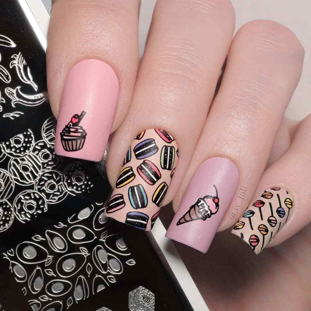 B064 Wakey Wakey, Eggs and Bakey Stamping Plate For Stamped Nail Art Design