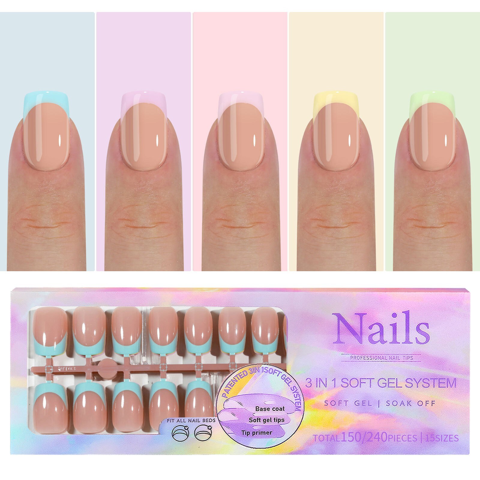 Soft Gel False Nails French Press on Nails For Nail Art Tips Decoration Manicure