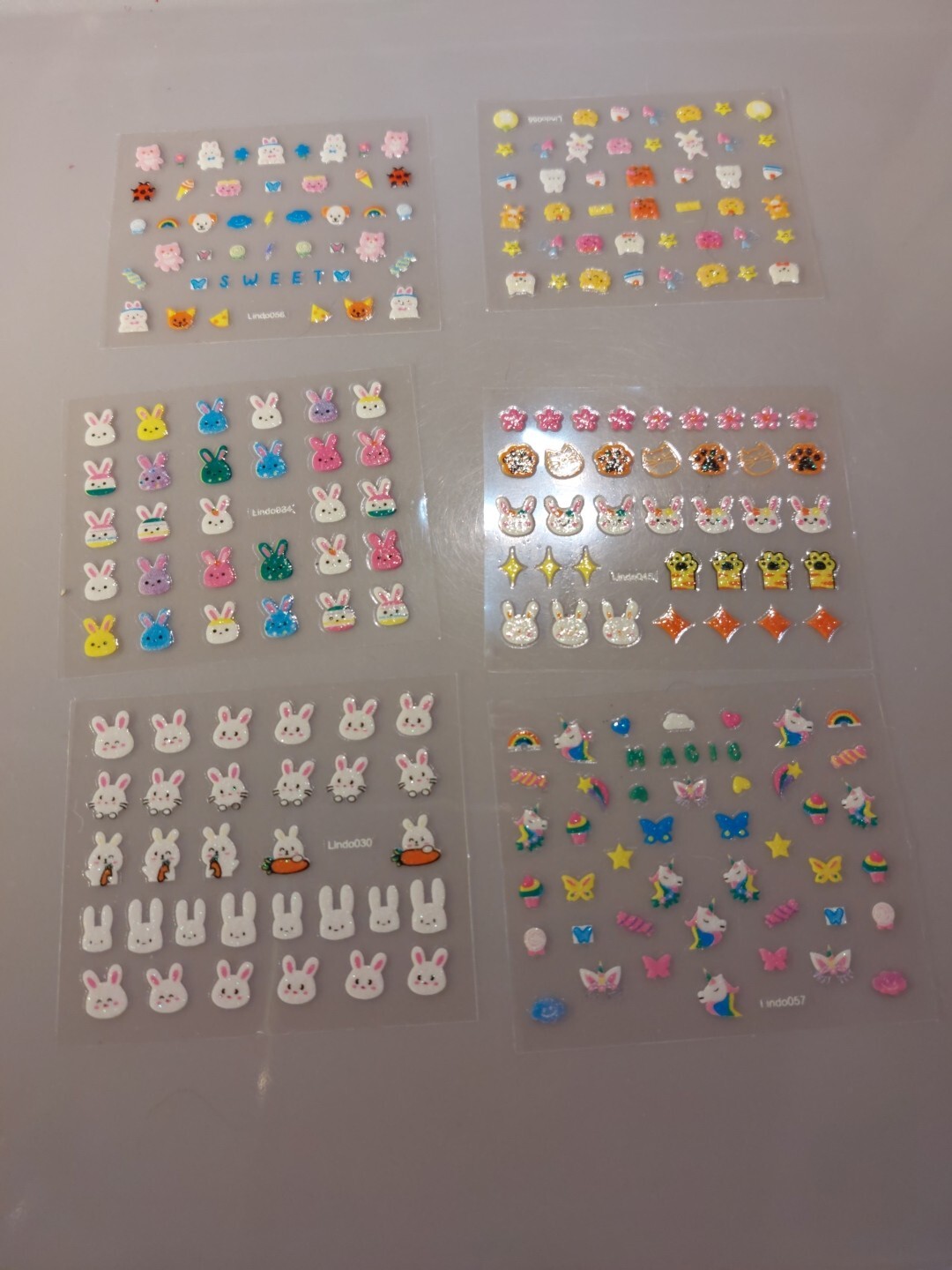 6 X Small Sheets Of Cute Nail Art Stickers (Dn220) New