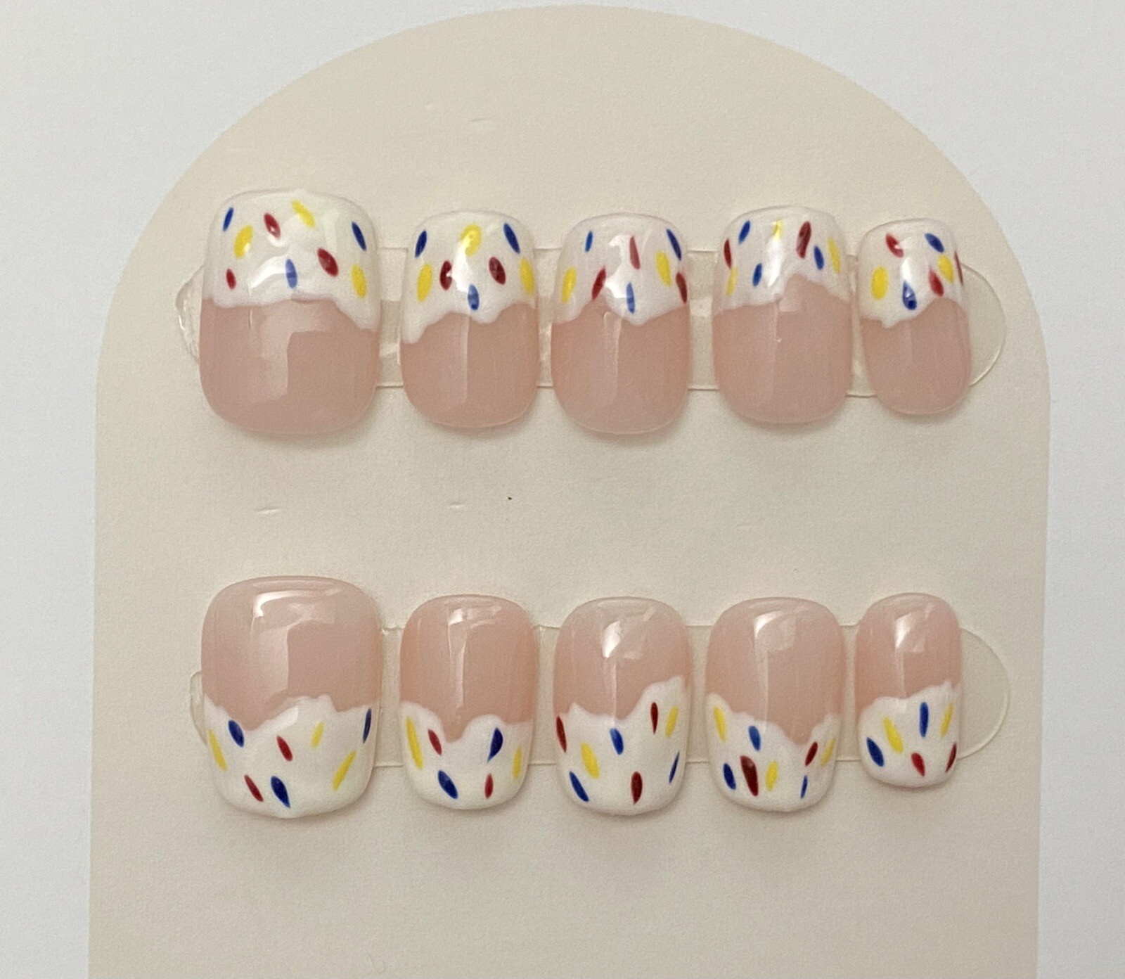 Sprinkle Cupcake Custom Nails Handmade press on nails-10 pcs-Medium