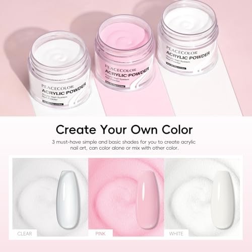 Acrylic Nail Kit for Beginners with Drill UV Light Gel Polish Glitter Powders