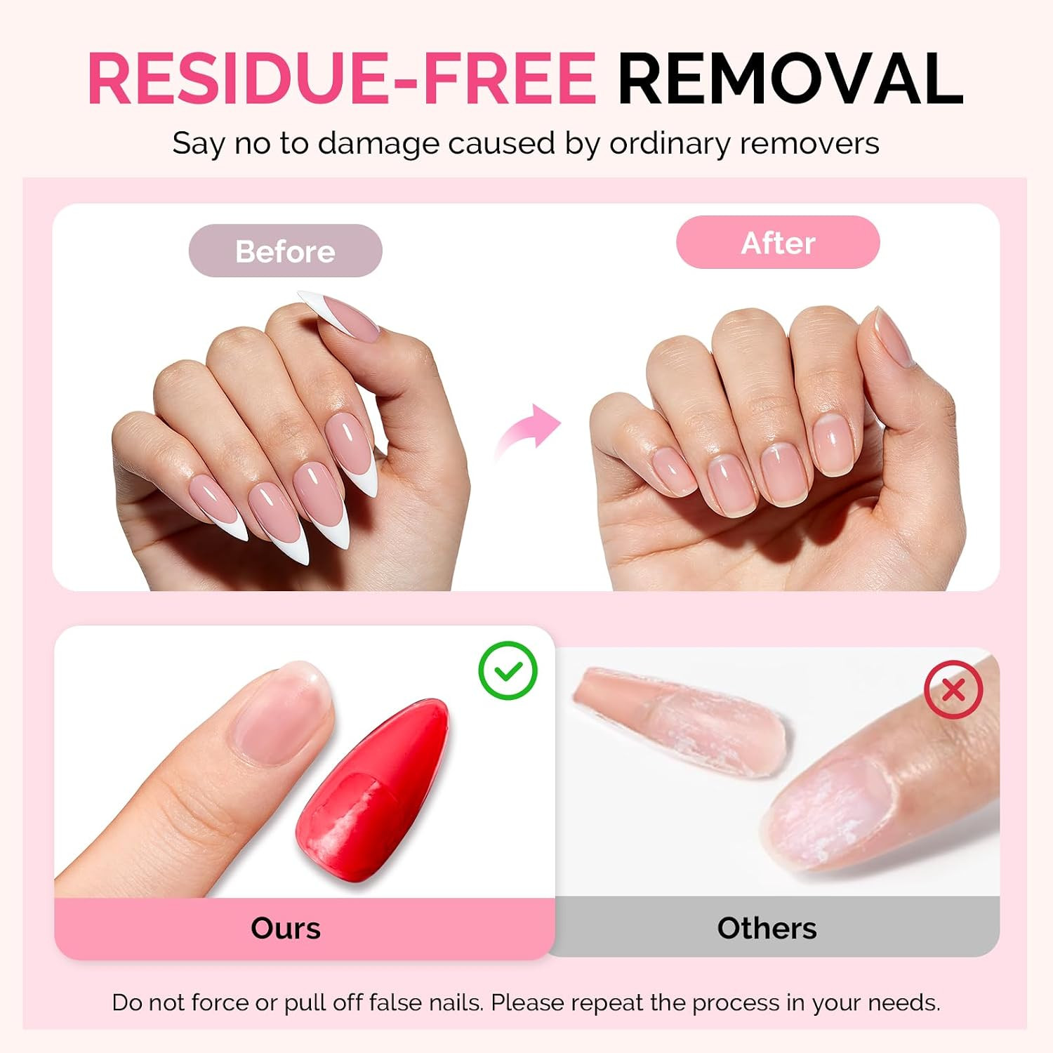 Press on Nail Glue and Non Acetone Nail Glue Remover Kit | Quick Dry Semi Solid