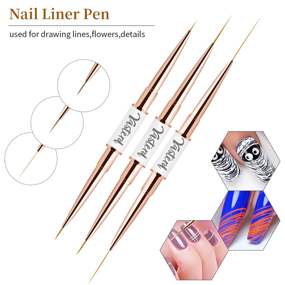 Yasterd Nail Art Brushes Set,Professional 5Pcs Double-Ended Acrylic Brushes | Li