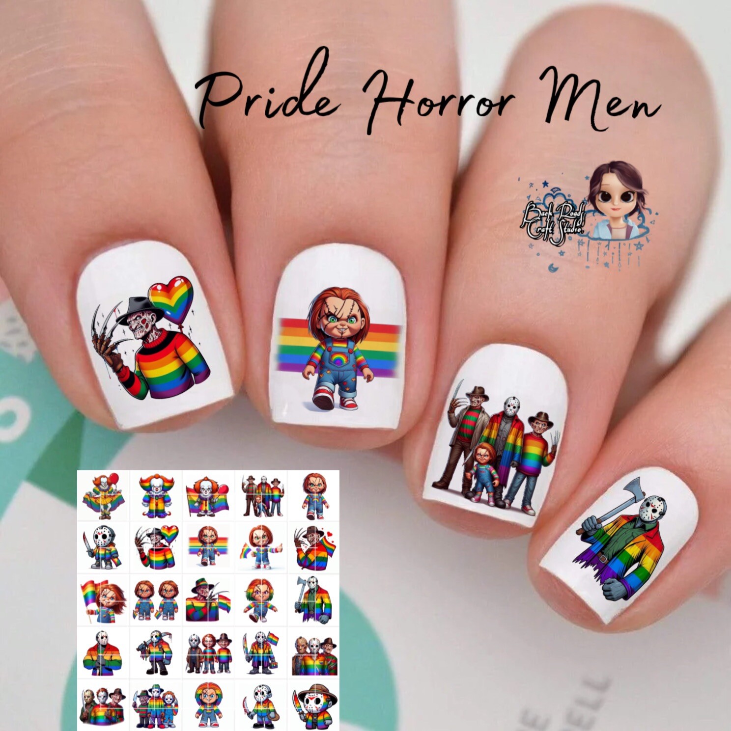 Pride LGBTQ LGBTQIA Waterslide Nail Decals Set Of 50 Bonus & Instructions HORROR
