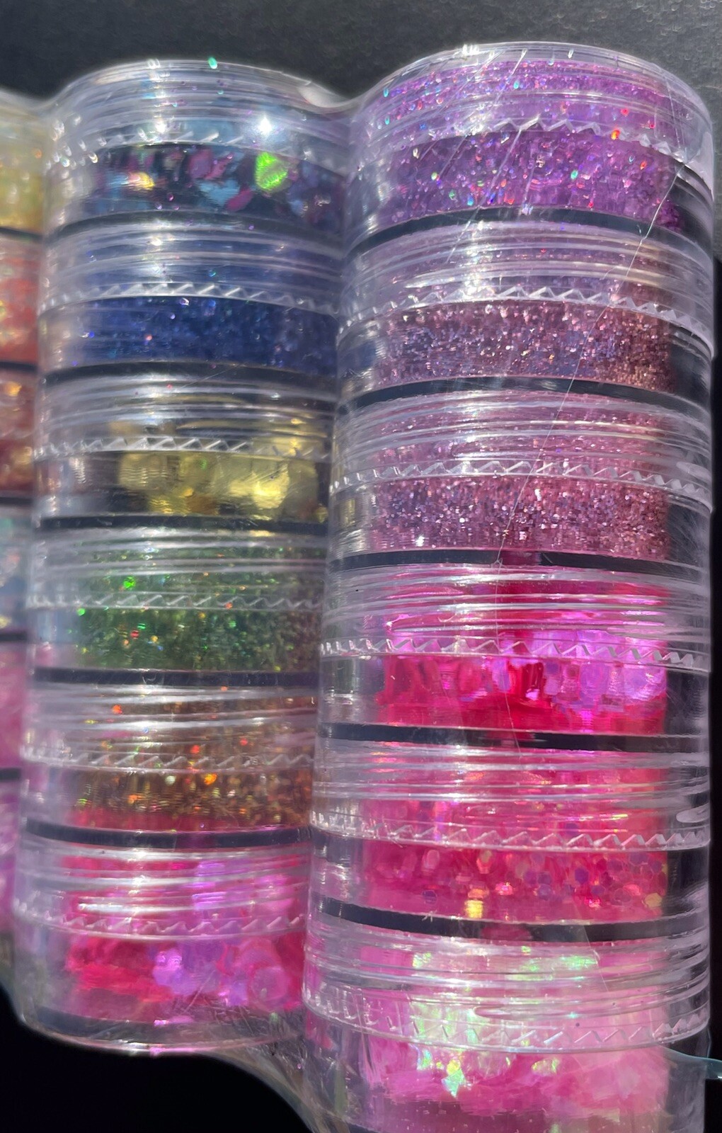Glitter Bundle Fine Glitter Iridescent Nail Flakes 6pcs Stacks Nail Craft MUA