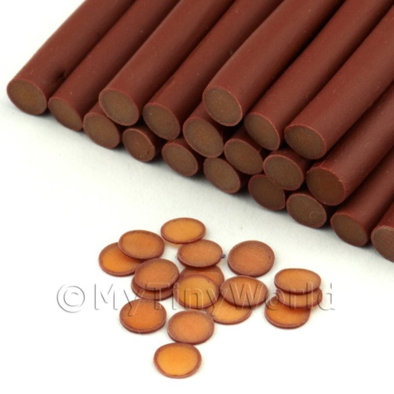2 x Handmade Toffee Chocolate Nail Art Cane