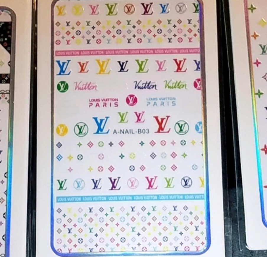 NWT NAIL ART DESIGN SELF-SEAL STICKERS N°021: MULTICOLORED PASTELS!