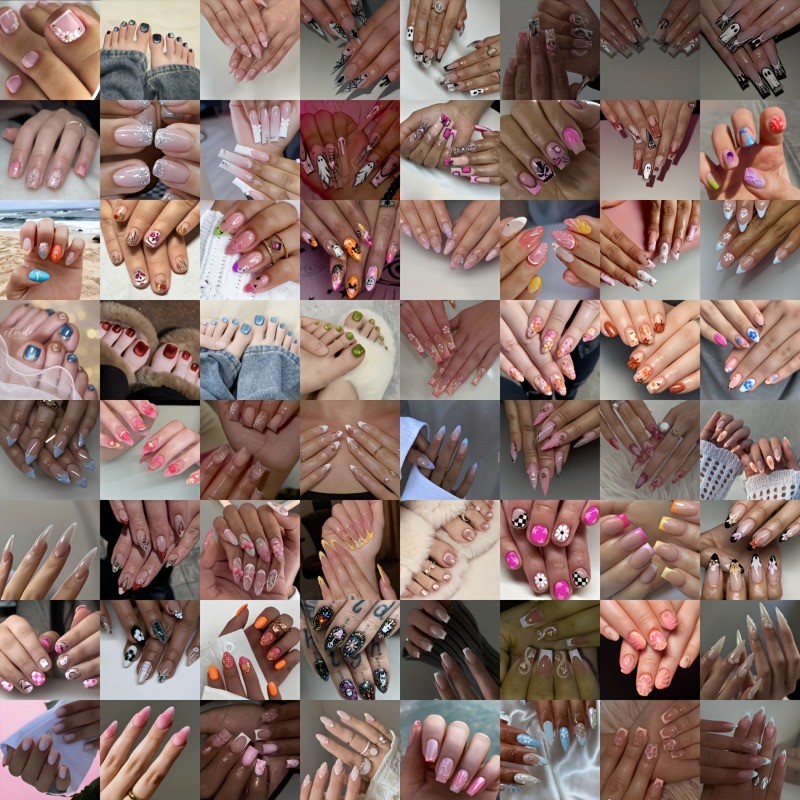 240 Pca Mixed Color Nail Set – Medium Square, Reusable Fake Nails – Easy To Use