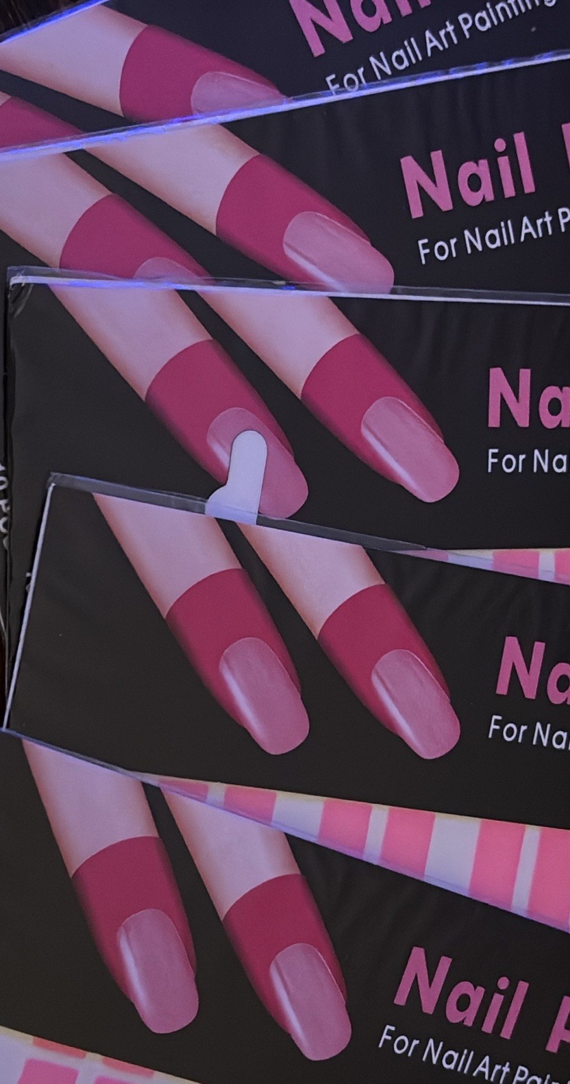 Finger Nail Protector Tape For Nail Polish Painting Peel Off Tape Pink 5 Packs