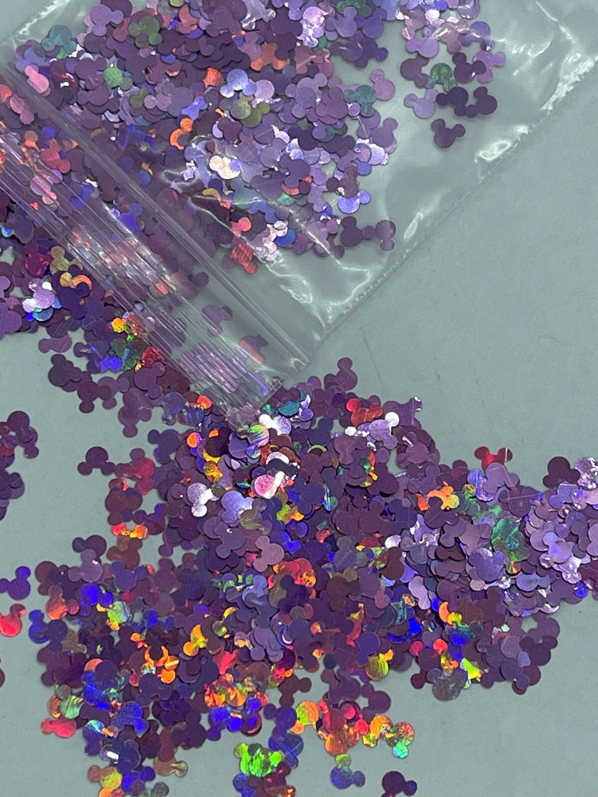 Holographic Pink Purple Mickey Mouse Glitter | 1 TSP | Gel Nail Art & Acrylic