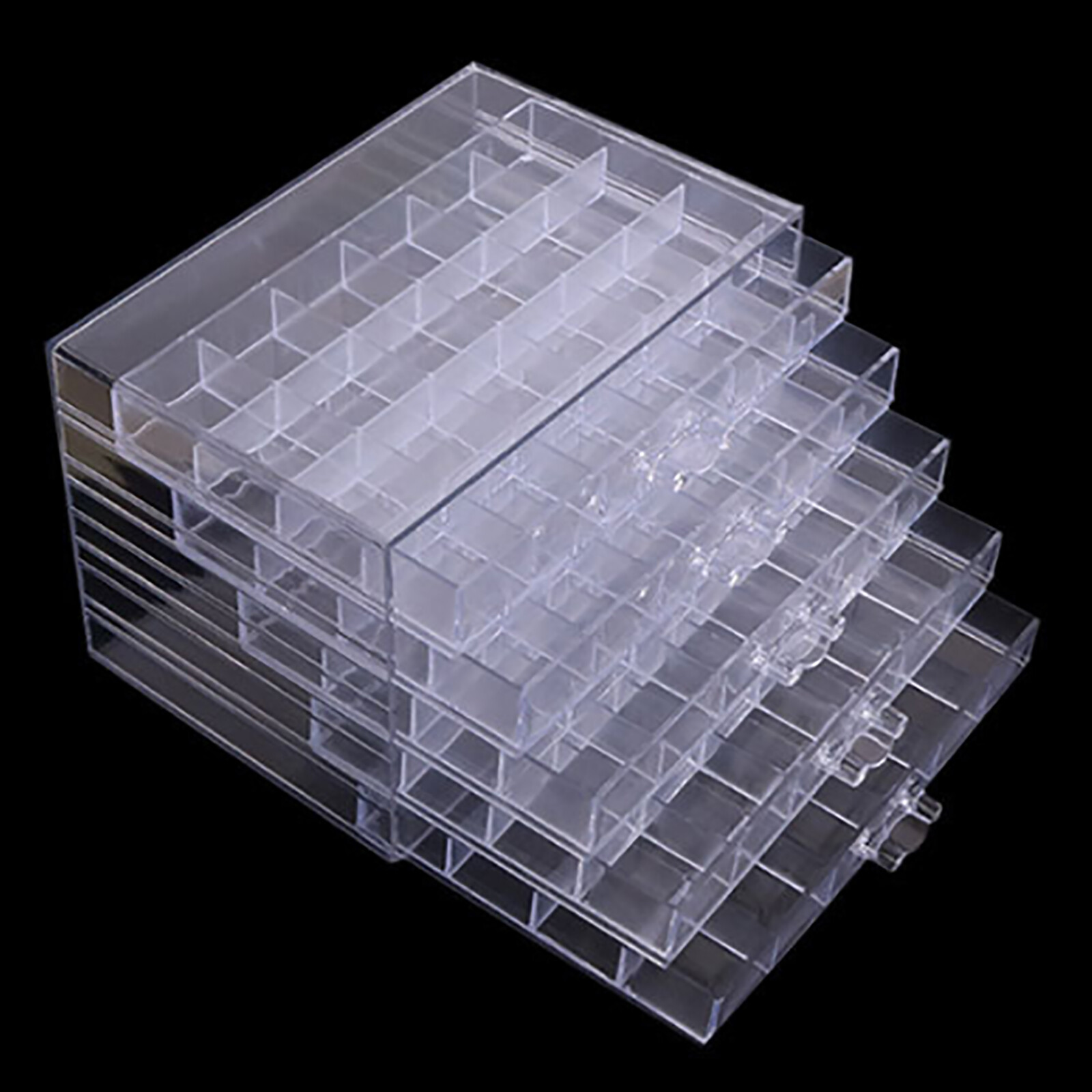 120 Grids Nail Art Storage Case 5-layer Drawer Acrylic Clear Organizer Box NEW