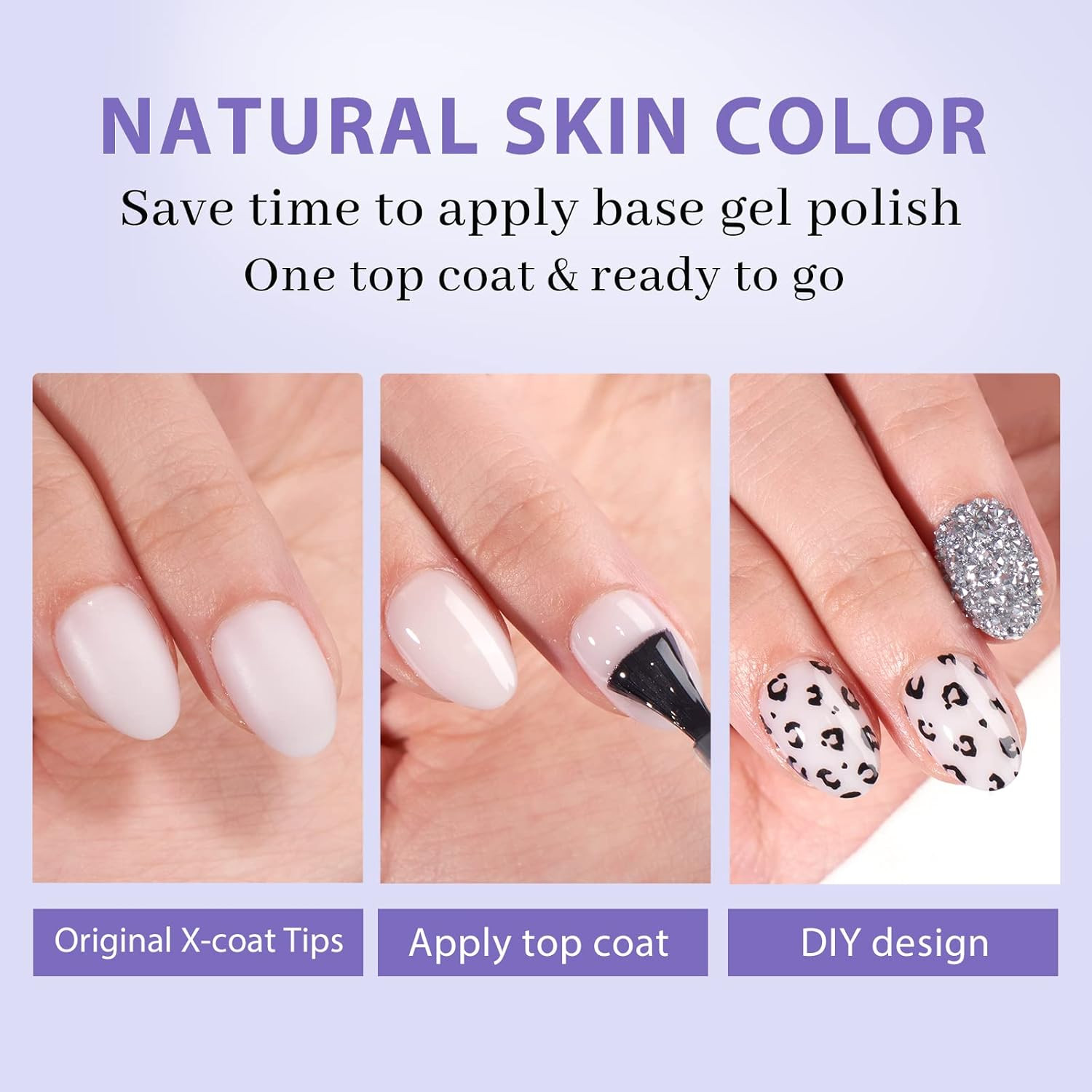 XS Short Almond Gel Nail Tips – Pre Colored Milky White Soft Gel Nail Tips, Milk
