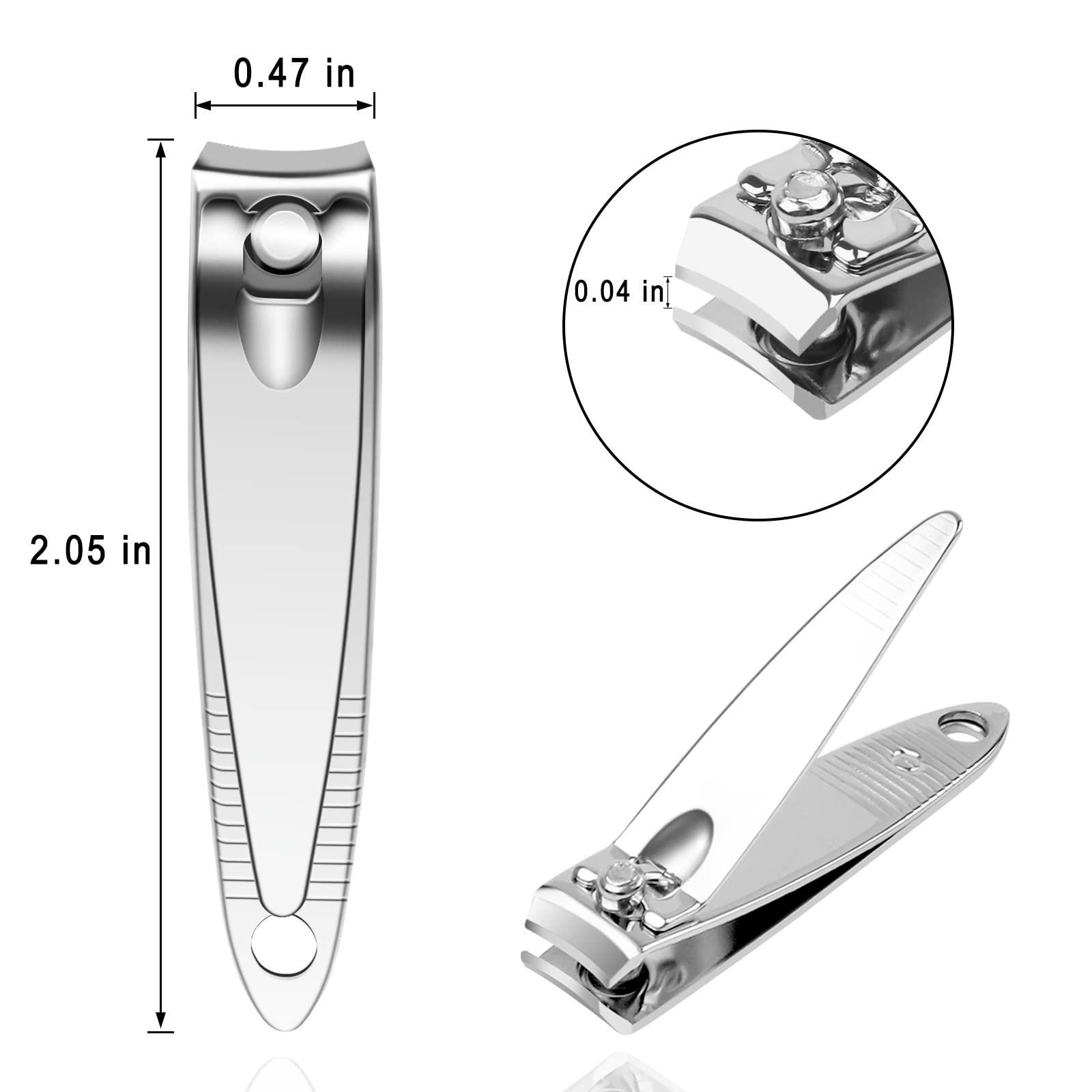 50 Pack Stainless Steel Nail Clippers Bulk, Bulk Nail Clippers for Homeless I…