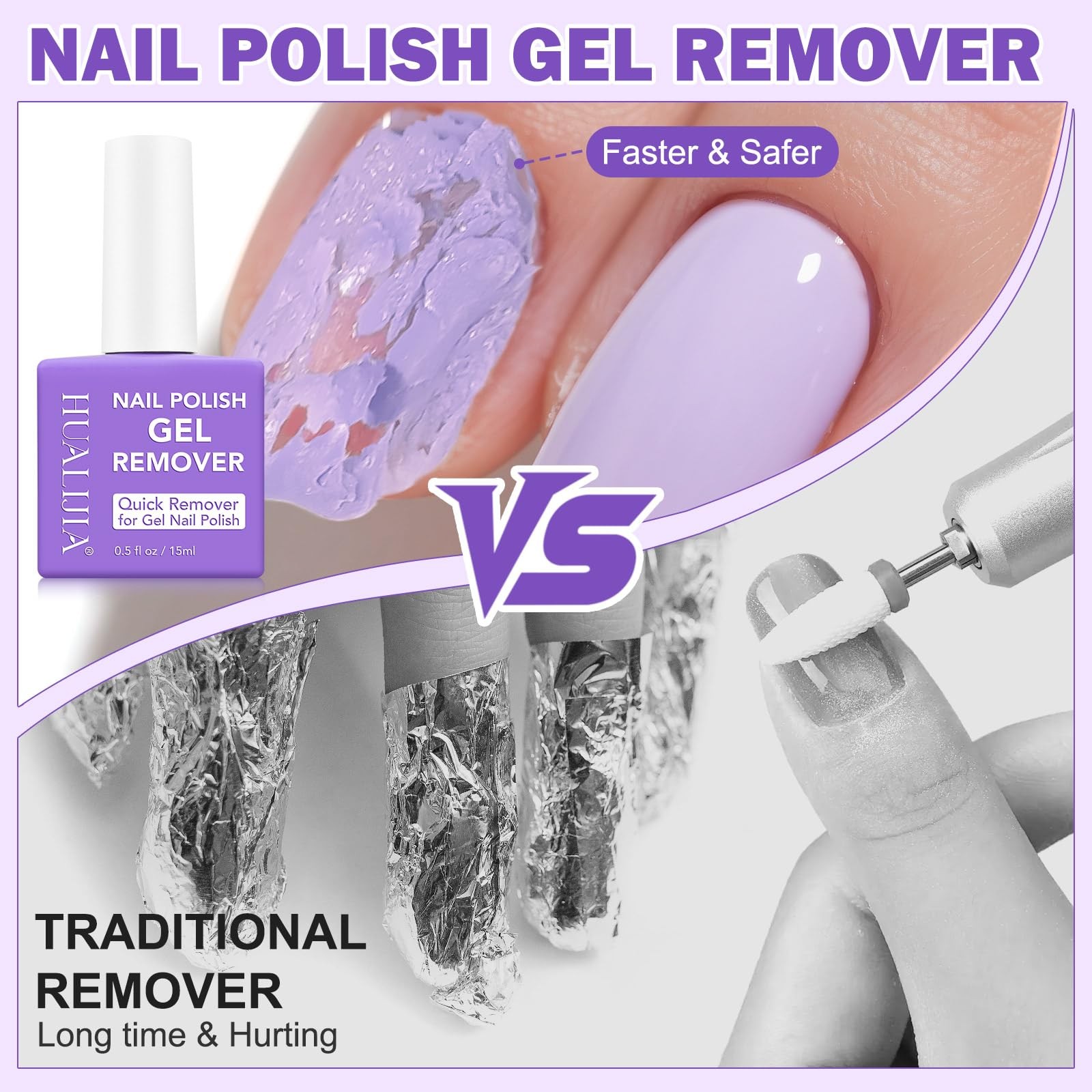 Gel Nail Polish Remover Kit, for 0.5 Fl Oz (Pack of 1)