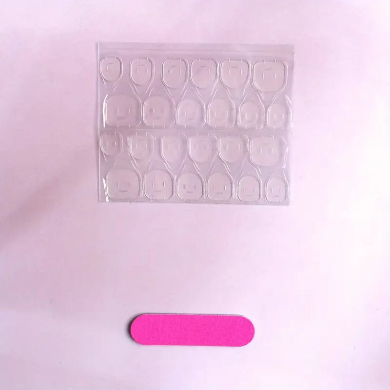 Purple Press on Nails Short Square False Nails Gradient Purple Fake style6