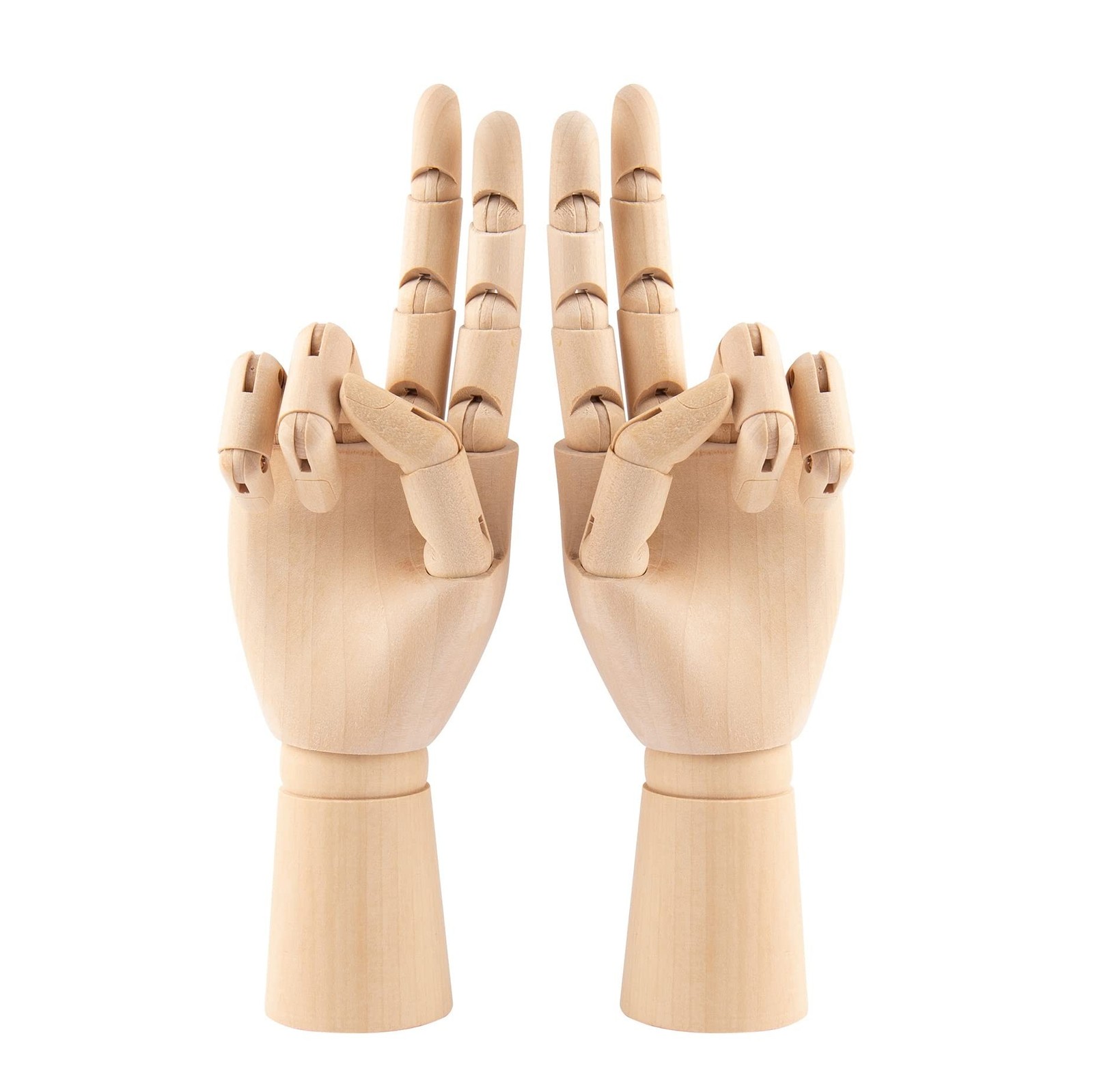 Framendino, 2 Pack 7″ Flexible Wood Hand Model Wooden Mannequin Right Left Dr…