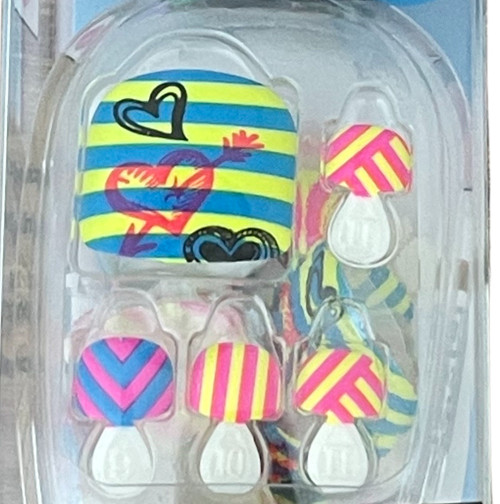 Impress Pedicure Press on Toenails One Step Pedicure Hearts & Stripes BIPDT030