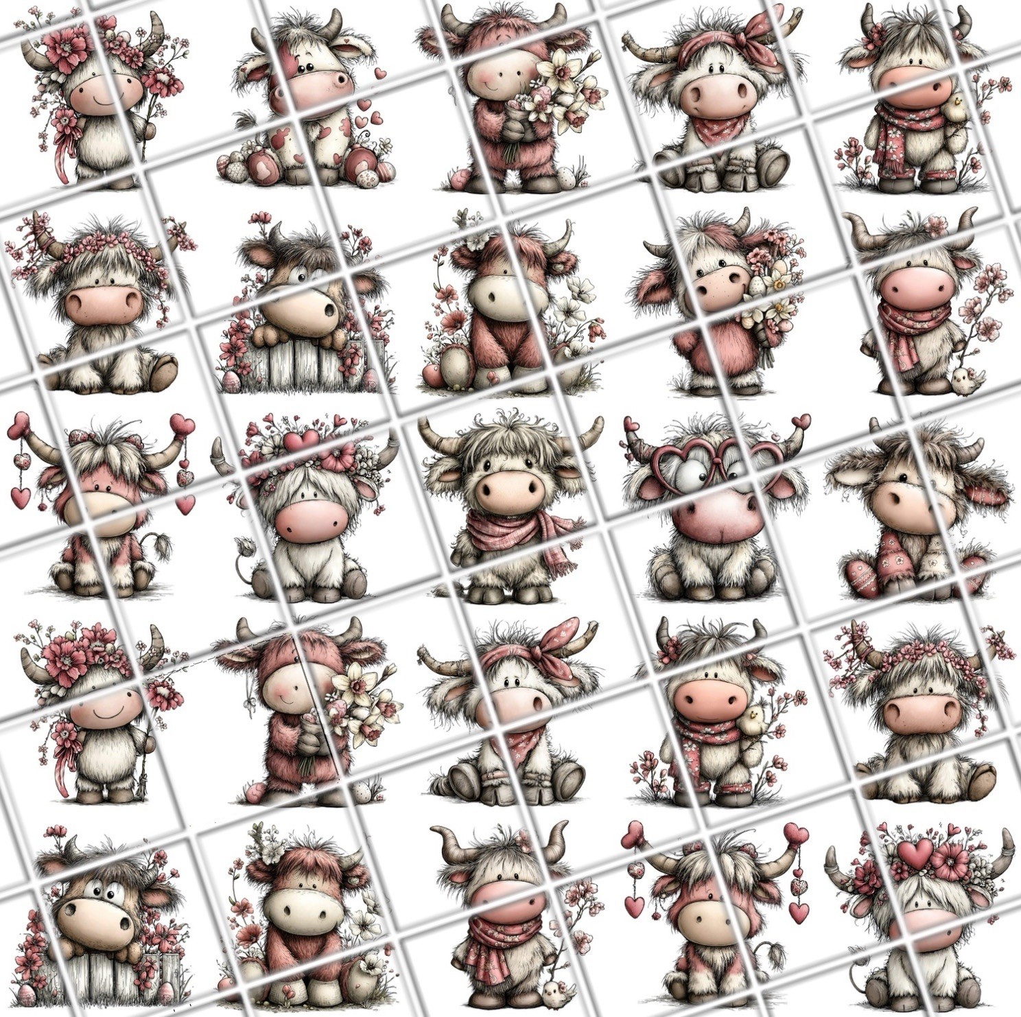 Whimsical Cows Waterslide Nail Art Decals Set Of 50 Instructions Bonus