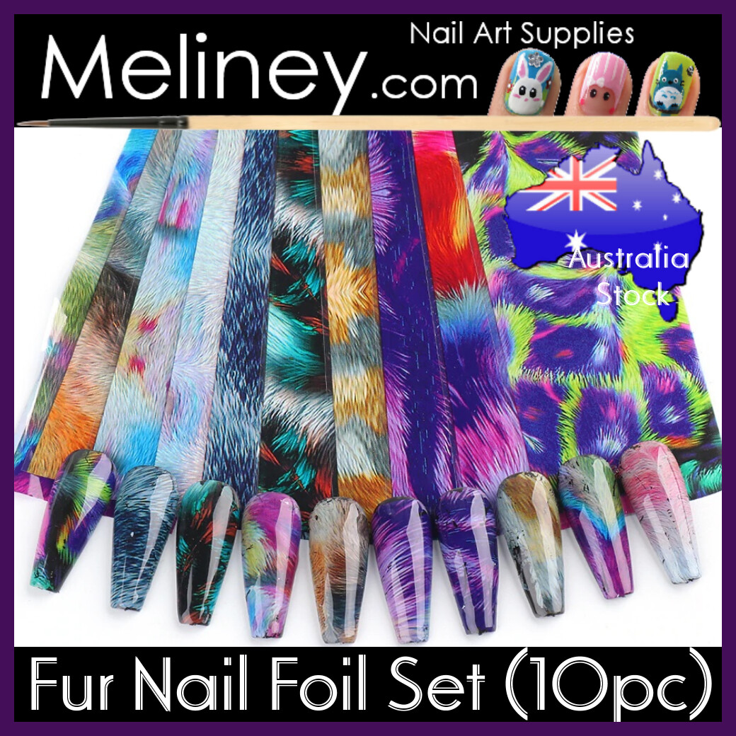 Fur Nail Art Foils Rainbow Transfer Foil sticker Decoration Decal wrap Marble