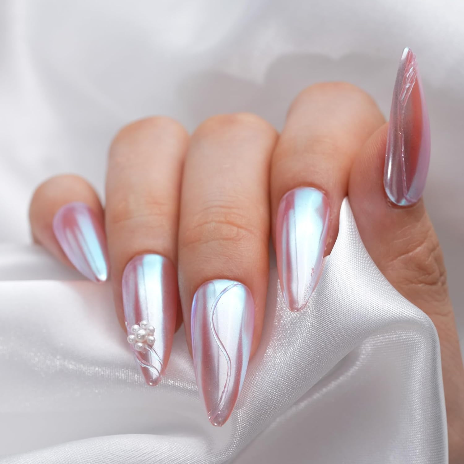 Moonlight Chrome Nail Powder, Unicorn Mermaid Chrome Powder for Nails, Aurora Na