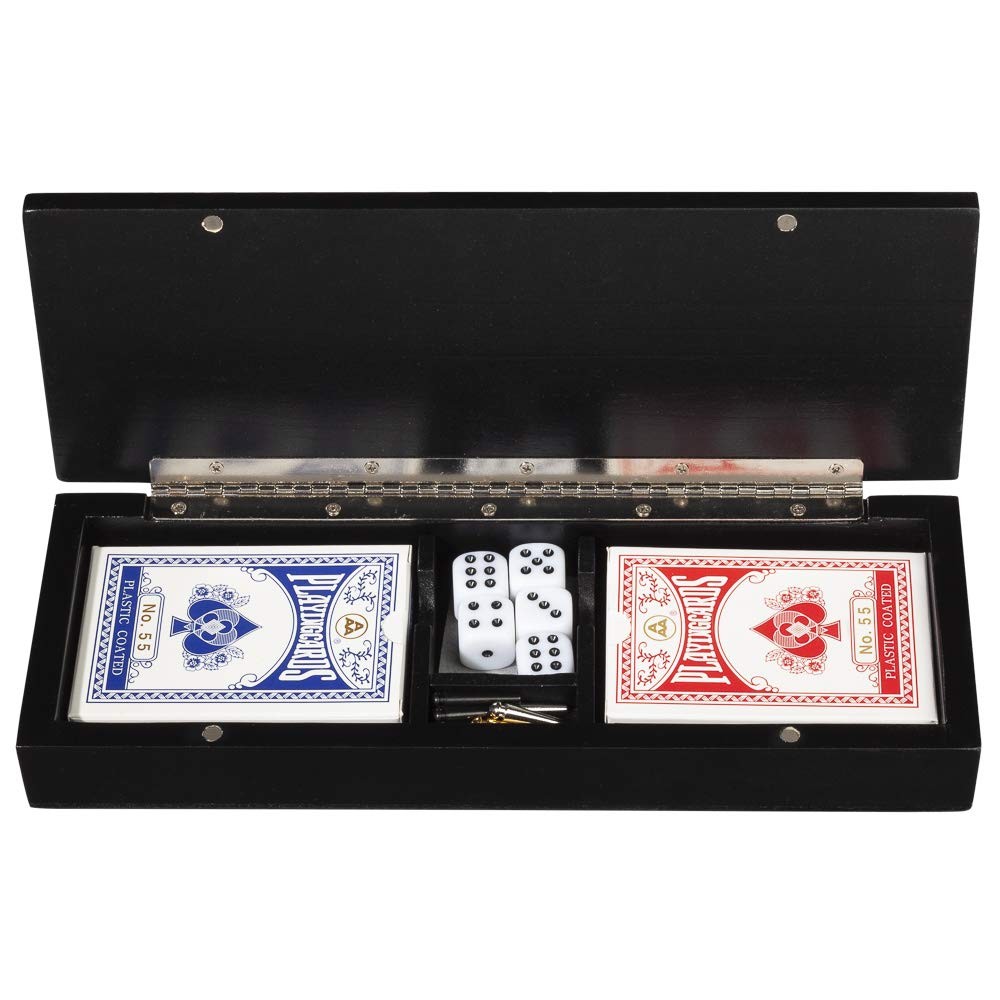 WE Games 3 Player Wood Cribbage Set – Easy 10 x 3.5 x 1.5 inches, Black Stain