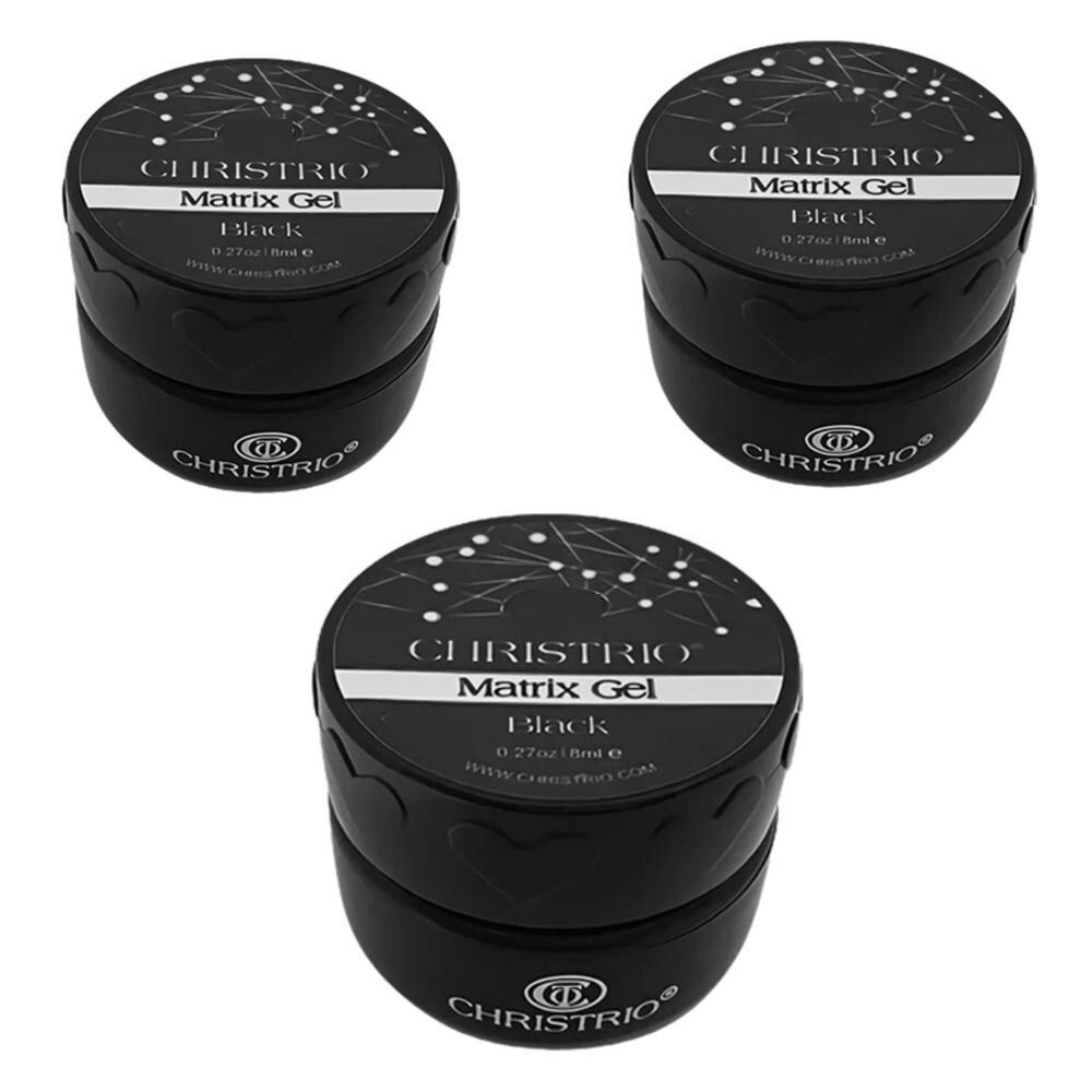 New!! 3pk – Christrio- Black Matrix Gel, LED/UV Cure – 0.27 oz – Fast shipping
