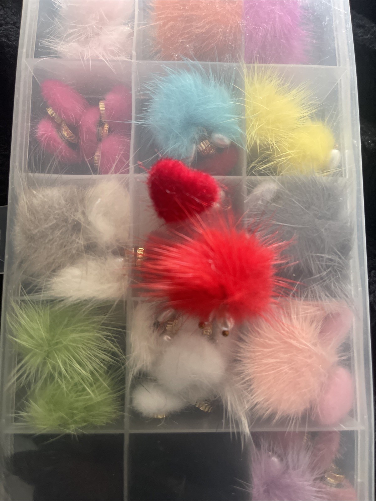 24Pcs Detachable 3D Nail Plush Faux Fur Balls Removable Nail Art Fluffy Pom Ball