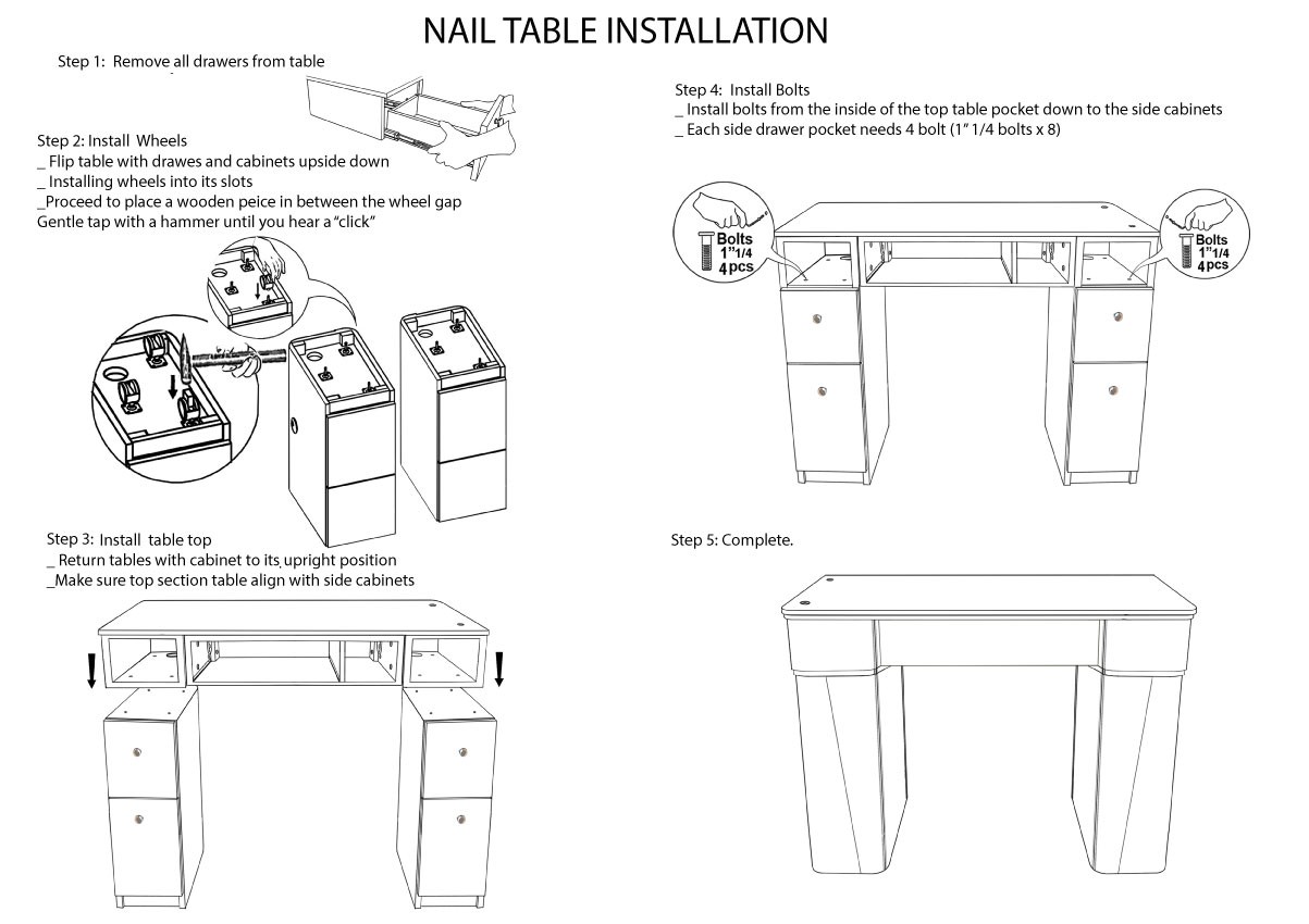 MAYAKOBA Sonoma Manicure Table Nail Station, Salon Furniture & Equipment